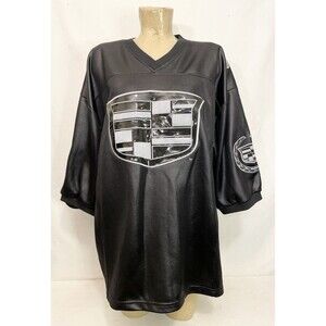 Vintage Cadillac Jersey XL X Large 54" Black Gray Embroidered Collectors Item
